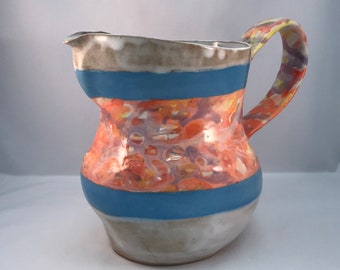 Ceramic Pitcher-Ceramics and Pottery Pitcher-Retro Pitcher-Marbled Pitcher-Water Pitcher-Juice Pitcher