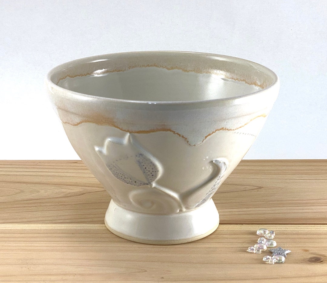 Ceramic Floral Pedestal Bowlceramics and Pottery Pedestal Bowl
