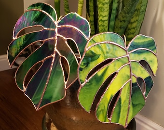 Monstera Leaf - Stained Glass Patern - Downloadable PDF File