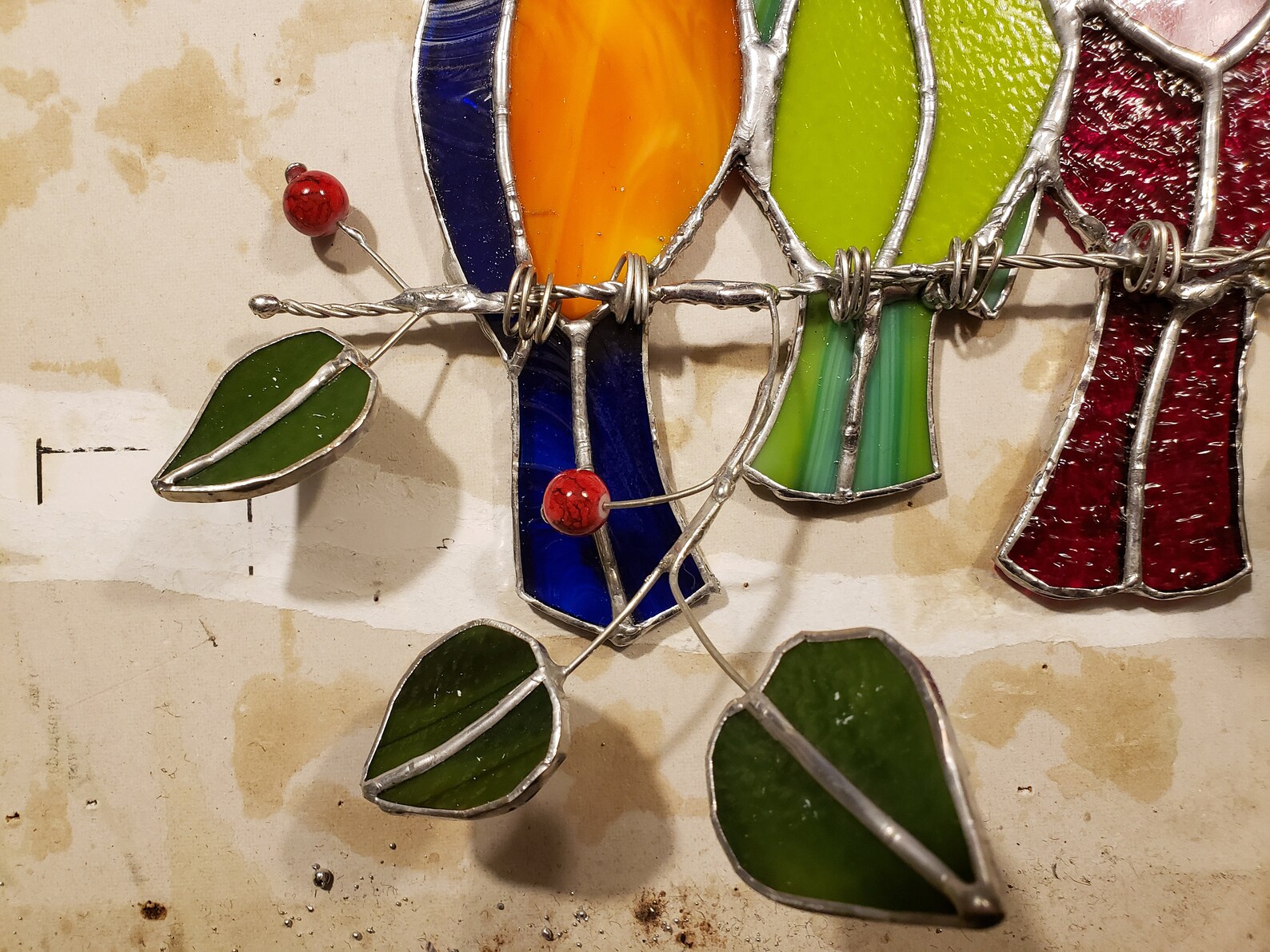 Birds on a Wire Stained Glass Pattern. Downloadable PDF Pattern This is