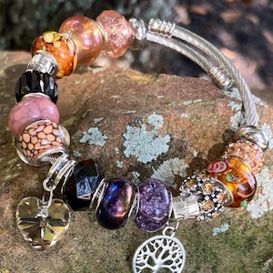 Flintrock Fairy-Touched Bracelet – Earth Strength Fairy Jewelry with Tree of Life, Heart Crystal & Fairy Wings Charms, Matching Garden Stake