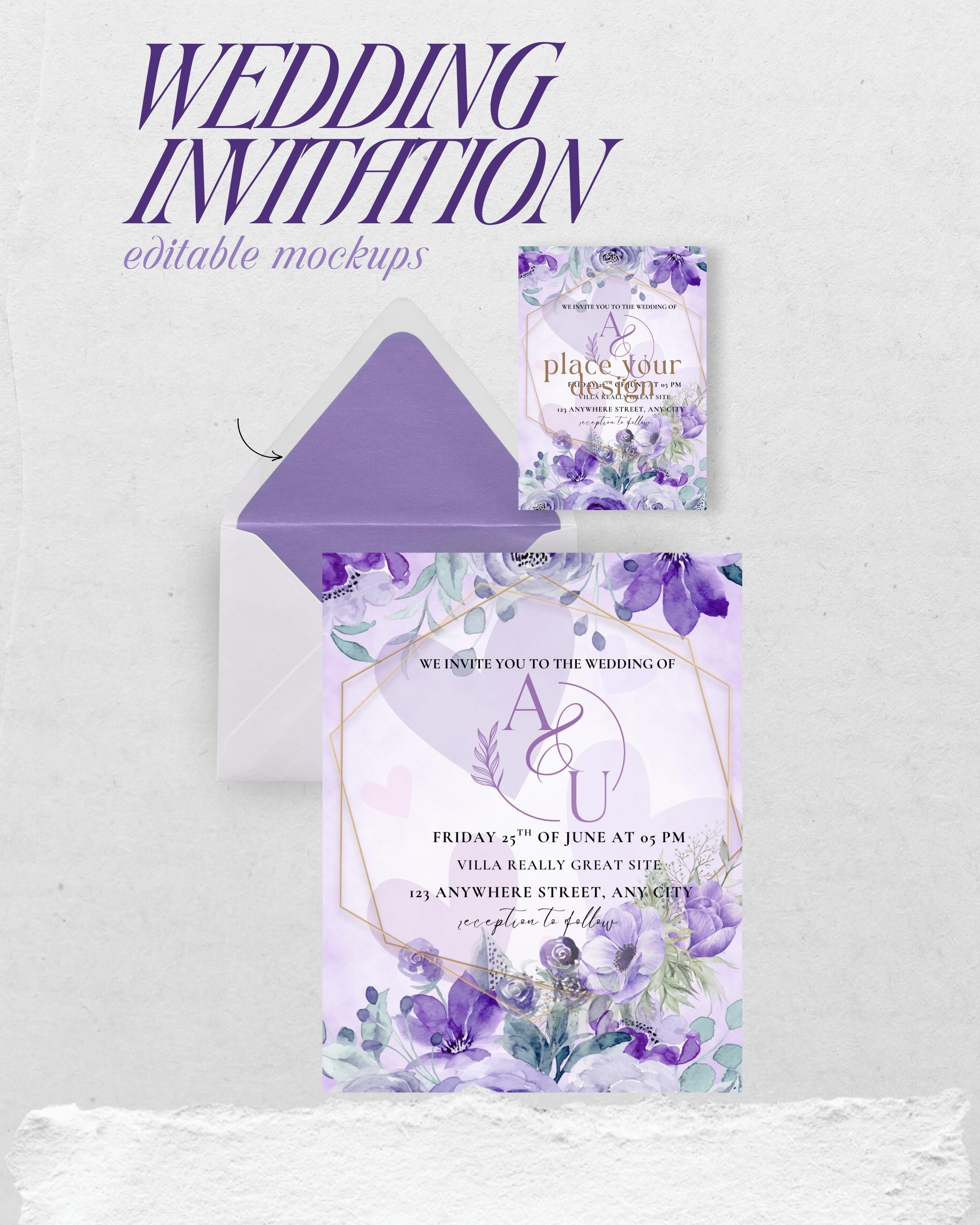 Purple Wedding Invitation Template | Elegant Digital Download | Editable Invite | Printable Wedding Card | Instant Download