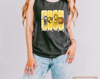 House of Loyalty-tanktop, fantasy-tanktop met dassen, mouwloos mouwloos schoolshirt, comfortabele kleuren grafische tanktop