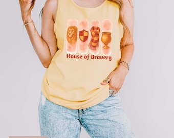 Camiseta sin mangas House of Bravery, Camiseta sin mangas Comfort Colors Fantasy Graphic, Camiseta sin mangas Wizard Summer