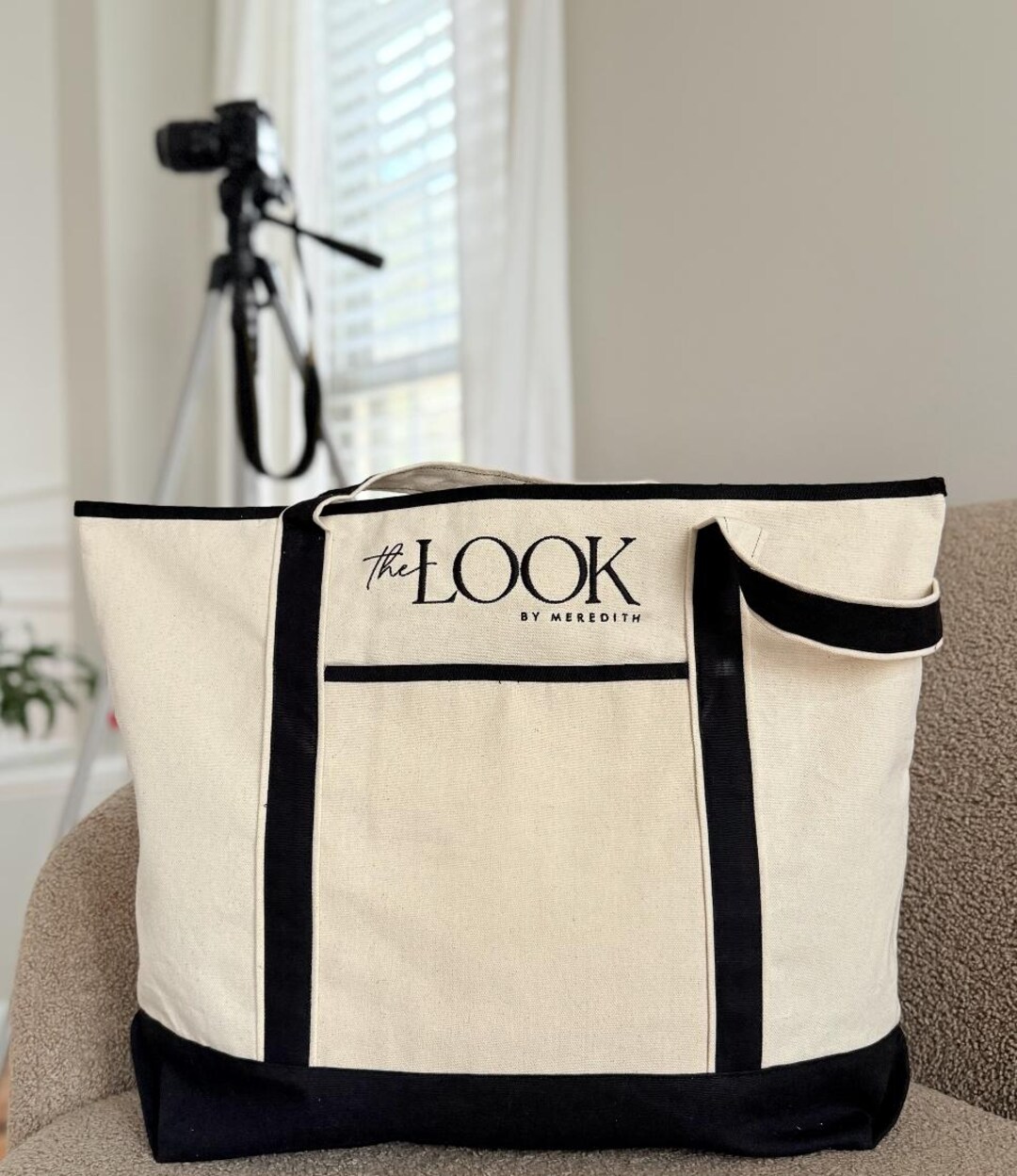 Custom Logo Embroidered Canvas Tote Bag, Personalized Business Gift - Etsy
