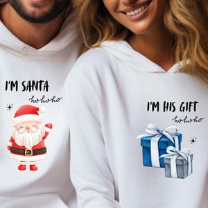 Matching Christmas Hoodies for Couples – Funny Holiday Sweatshirts – Couple Xmas Gift Idea, Funny Couples Christmas Outfits