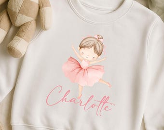 Personalized Ballerina Birthday Shirt for Girls, Custom Name Ballet Birthday Tee, Girl Birthday Shirt, Ballet Birthday Sweatshirt
