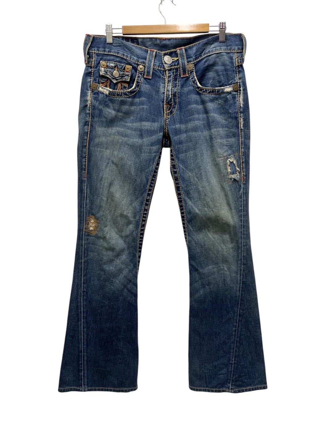Vintage True Religion Joey Big T Bootcut Flared Distressed Vintage True Religion Joey Big T Bootcut Flared Distressed