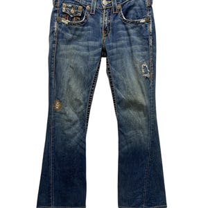 Vintage True Religion Joey Big T Jeans: Distressed Bootcut Denim, Made in USA