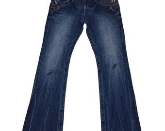 Vintage Levis Engineered Regular Distressed Repaired Denim Made in