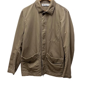 Vintage 90s MHL Margaret Howell Khaki Cotton Linen Chore Workwear Jacket Size XL