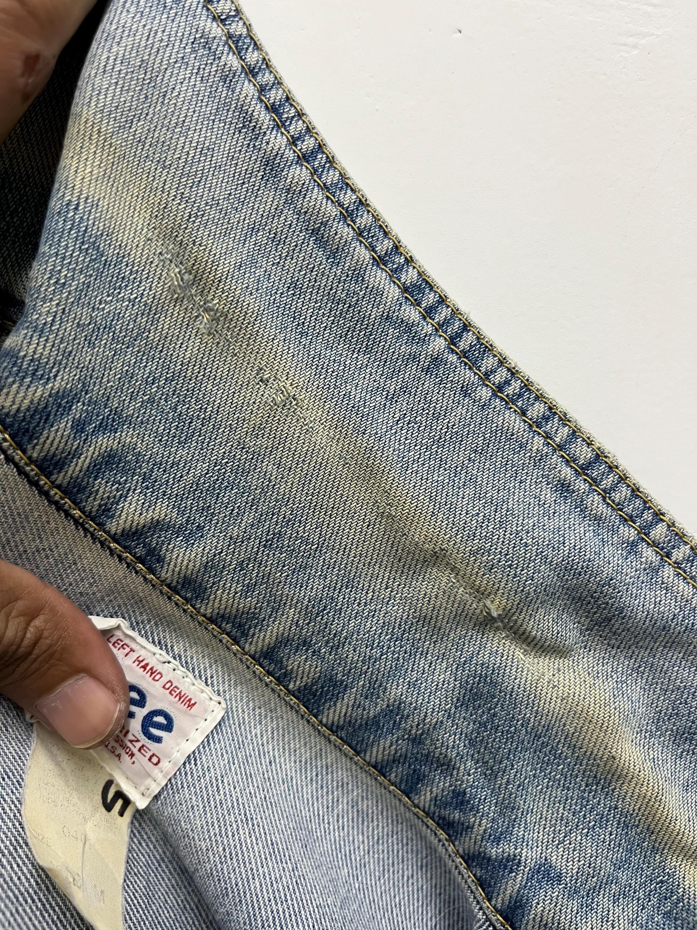 Vintage Lee Cowboy Left Hand Denim Sanforized Jacket Size Medium