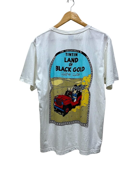 Chemise Vintage Années 90 à Carreaux Avec Broderie Tintin - Taille M - Occasion (état 7/10)
