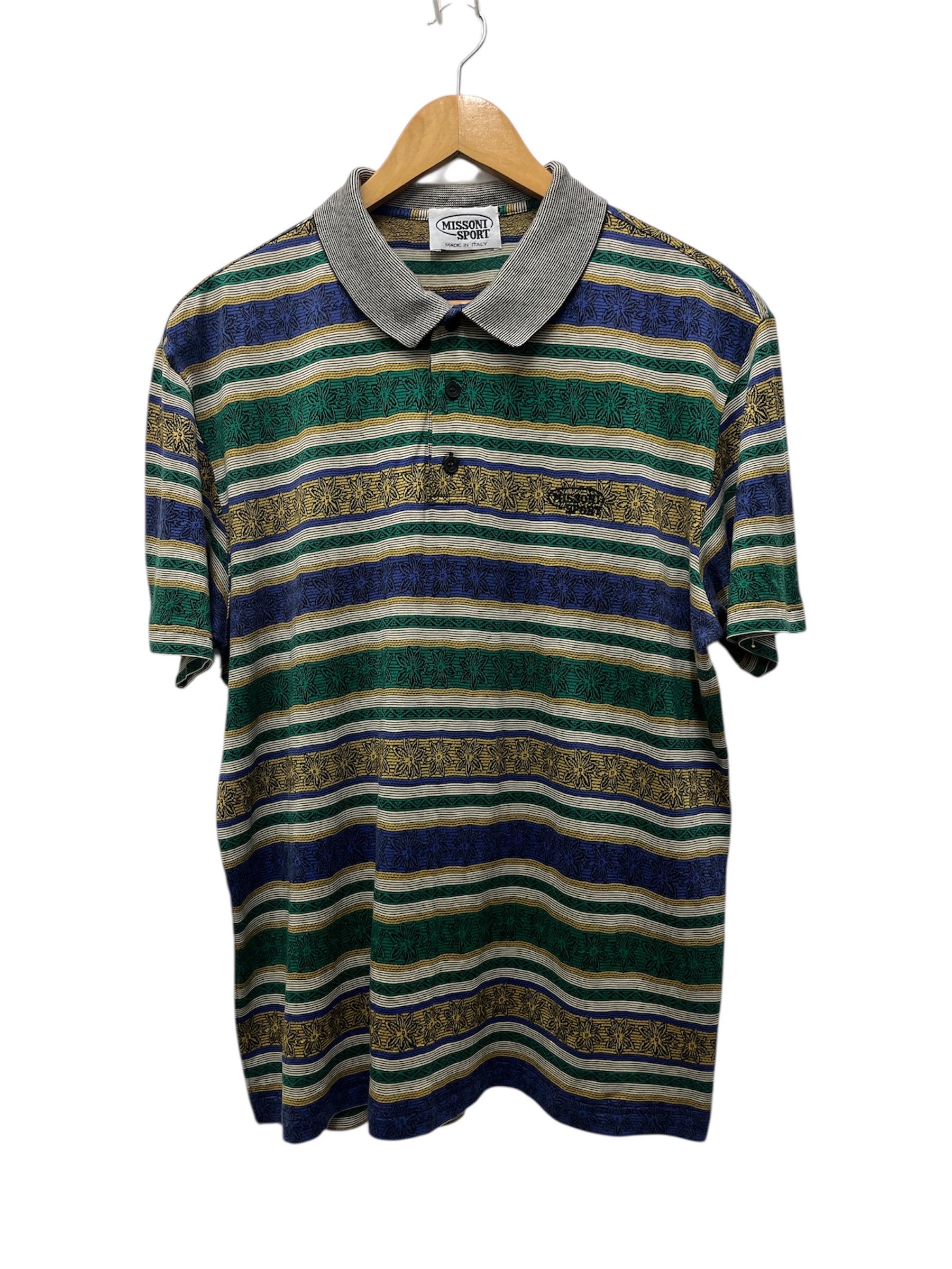 Tシャツ・カットソー MISSONI Embroidered wool polo shirt (US24W208BK015U S613G) Long-sleeved polo shirt in zigzag virgin wool