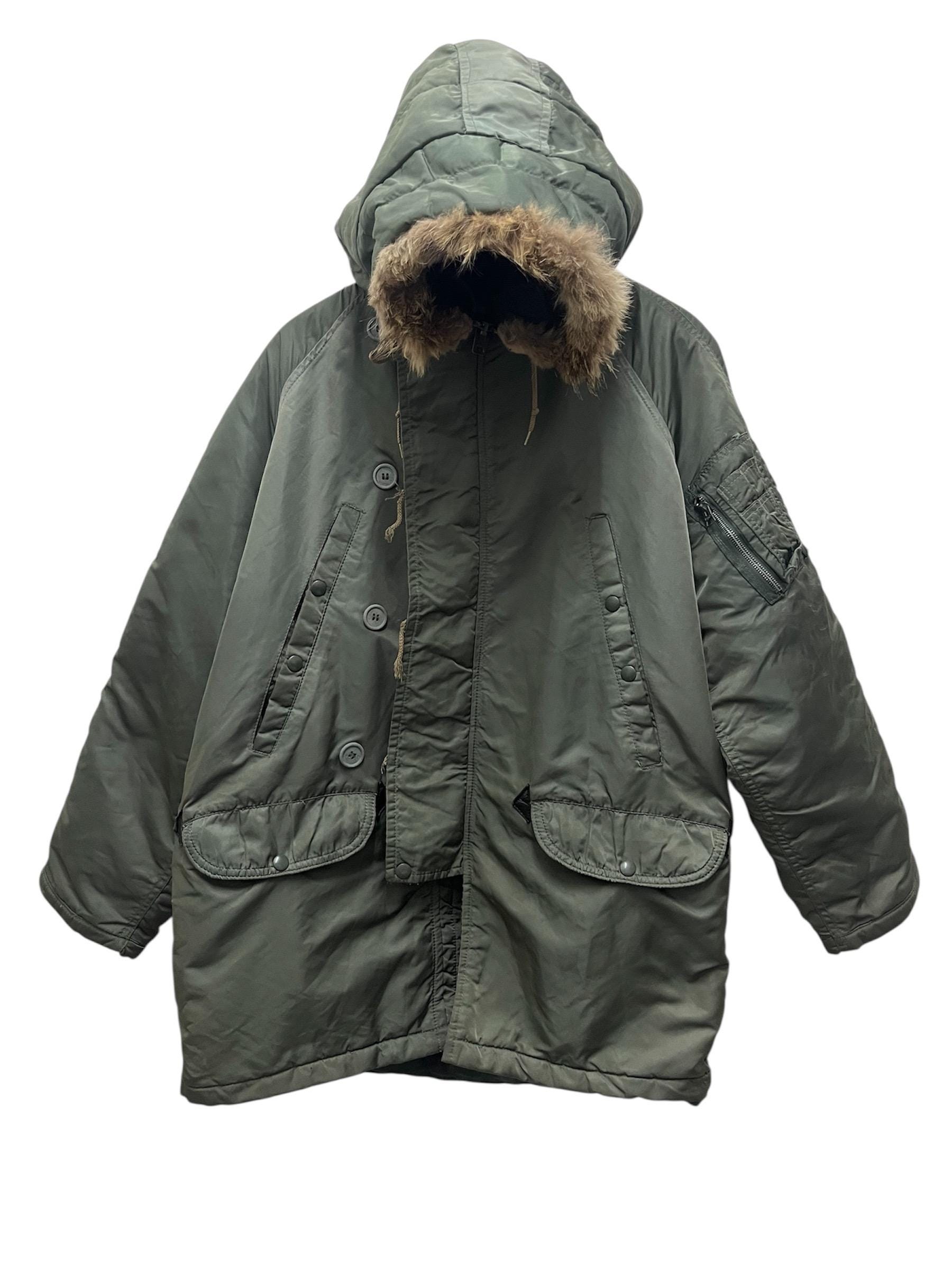 Vintage 80s Arctic N-3B Parka: Furred Hood Jacket, Size 38, USA 