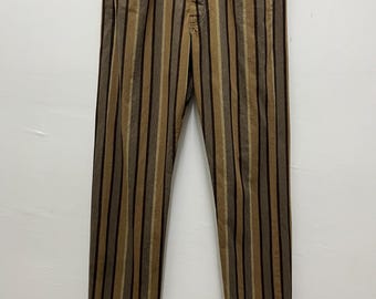 Pantalones de lana a rayas de corte recto estilo vintage de Kenzo Homme, talla W32