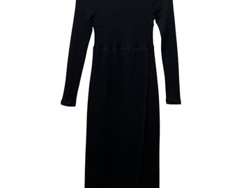 Vestido vintage Y’s Bis Iwish Yohji Yamamoto para mujer, de lana, largo, negro OS