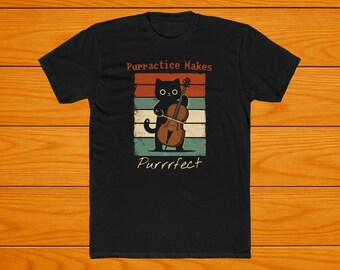 Funny Cello Cat Shirt | Practice Makes Purrfect T-Shirt | Music Lover Gift | Cat Music Tee