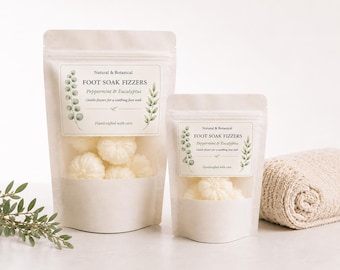 Peppermint Eucalyptus Foot Fizzers | Natural Aromatherapy Foot Soak Tablets