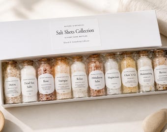 Foot Salt Shots Collection | Foot Soak Gift Set | 10 Mineral Salt Soaks | Natural & Botanical