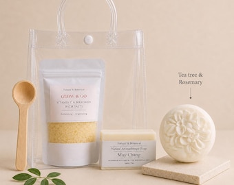 Set de regalo de spa natural, aromaterapia, sales de Epsom de mandarina, jabón artesanal, bomba de baño floral