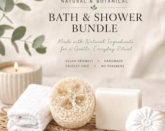 Kit de baño y ducha natural / Set de aromaterapia de lavanda, árbol de té y rosa