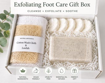 Natural Peppermint & Eucalyptus Foot Care | Exfoliating Foot Spa Set | Self Care Gift