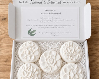 Set de regalo de spa con aromaterapia natural, 5 bombas de baño florales, productos artesanales para el cuidado personal.