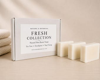 Natural Aromatherapy Soap Gift Set | Fresh Collection | Handmade Shea Butter Soaps | Vegan Essential Oil Soaps | 3 x 100g