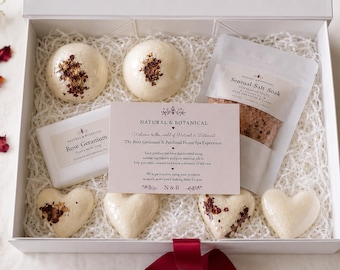 Caja de regalo de spa con geranio rosa natural y pachulí / Set de baño de aceites esenciales hecho a mano