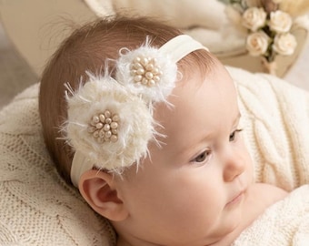 Diadema de flores para bebé niña, accesorio para fotos de recién nacidas, accesorio de lazo para niñas pequeñas
