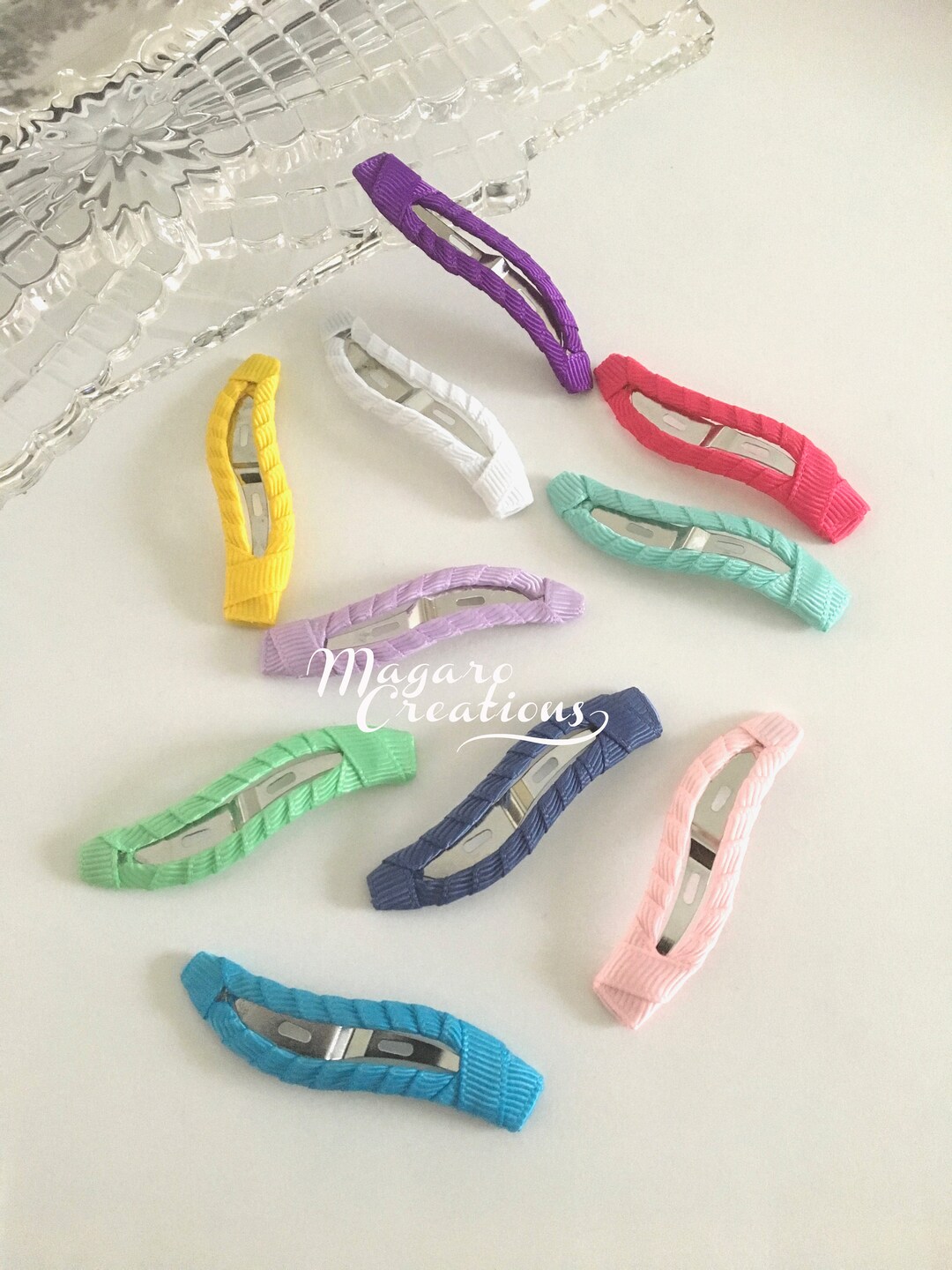 10 Pcs,snap Clips,girl Snap Clip,lined Snap Clip,cover Snap Clips,girl