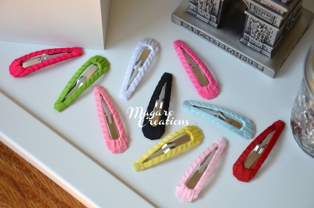 5pcs,snap Clip,cover Snap Clip,girl Clips,lined Snap Clip,girl Hair