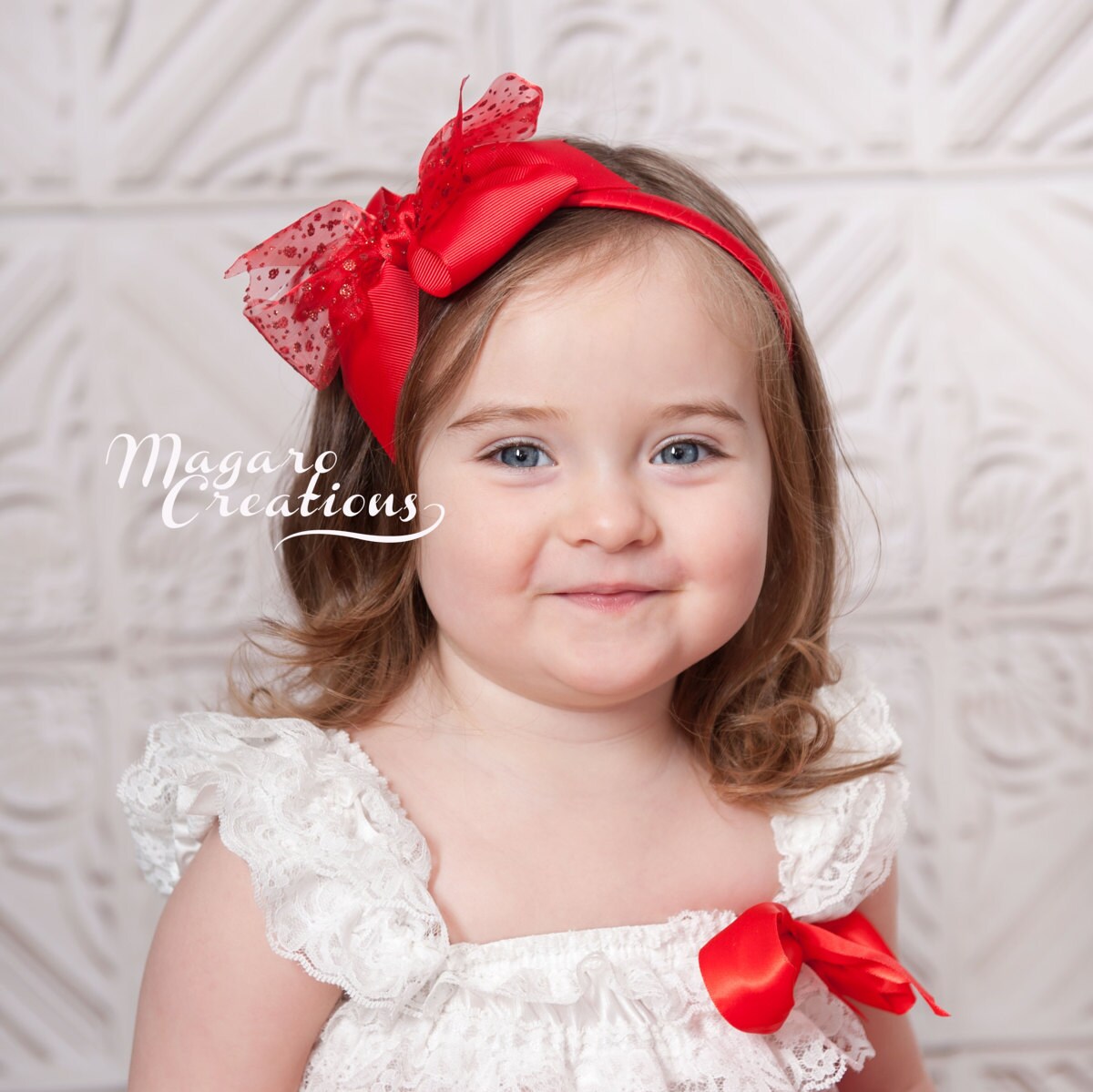 Red Bow Christmas Headband Baby Girl Red Big Bow Baby Girl