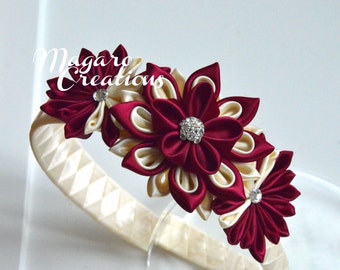 Girl headband,headbands,kanzashi headband,headband for girls,flower headband,headband with flowers,toddler headband,flower girl headband.