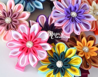 Kanzashi,hair accessories,hair clips,girl clips,girl hair clips,baby hair clips,hair clips for girls,flower hair clip,hair clip for girls.