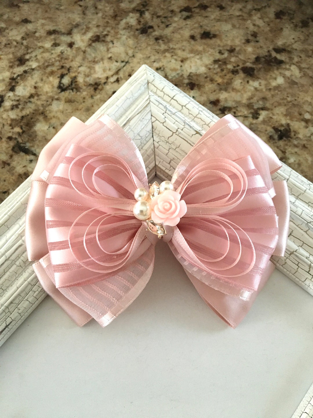 Flower Girl Hair Bow,wedding Hair Bow,hair Bow,1st Communion Hair Bow