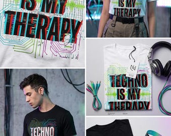 Techno Is My Therapy T-Shirt | Electronic Music Rave Tee