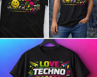 Neon Pop Love T-Shirt | 90s Retro Smile Graphic