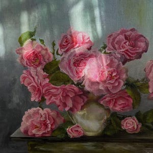 oil painting, flowers, art,