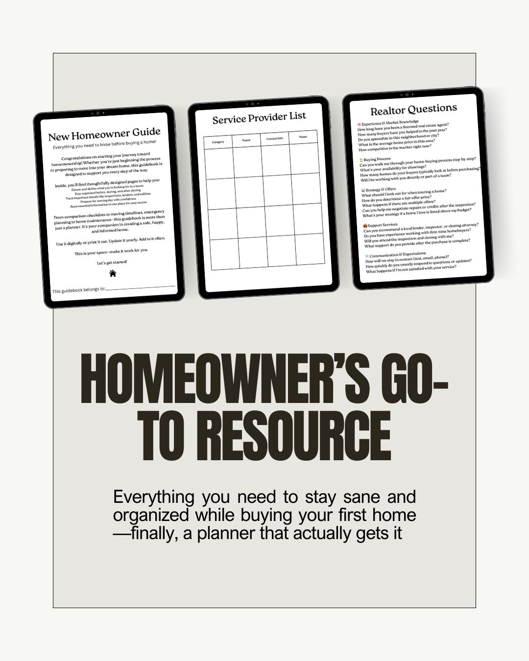 New Homeowner Guide Printable | Home Buying Organizer Binder | First ...