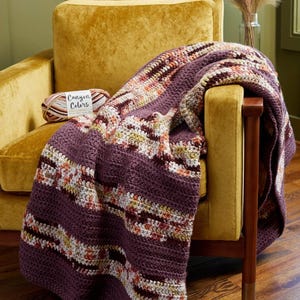 Stria Crochet Blanket PDF Pattern, Modern Stripes Blanket Tutorial, Cozy Multi-Color Throw for Living Room 24725MT6