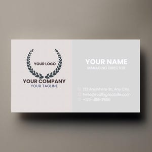 Customizable Business Card Template, Editable Canva Template, Digital Business Card, Professional Branding Tool