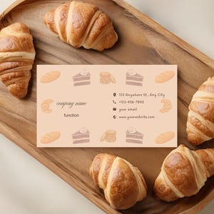 Cartão de Visita Digital Personalizado para Padarias, Modelo Canva, Cartão de Visita Editável para Padaria, Design Personalizado
