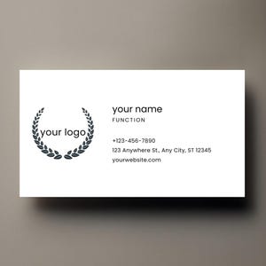 Digital Editable White Business Card, PDF Template, Customizable Business Card, Professional Download