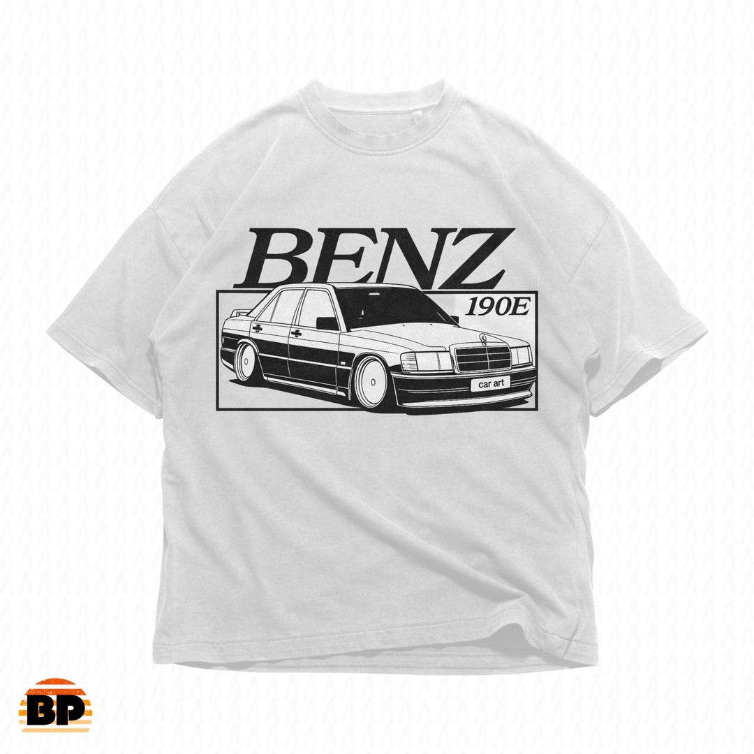 T-shirt Vintage Mercedes-Benz 190E - Blanc, Taille M - Logo Mercedes, 100% Coton - Occasion Très Bon état