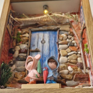 The Pebble Gate - Opera d'arte 3D unica - Regalo personalizzato per bambini e coppie - Luce LED - Decorazione per la casa - Pezzo unico