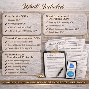 Salon SOP Library | Editable Salon Standard Operating Procedures | Spa Training Systems & Checklists Digital Download image 2