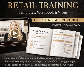 Salon Spa Retail Training System | Video Training + Workbook + Templates | Instant Digital Download