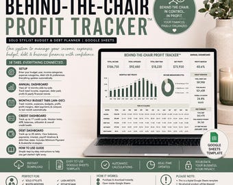 Behind-the-Chair Profit Tracker™ | Solo Stylist Budget & Debt Planner | Google Sheets Finance Tracker